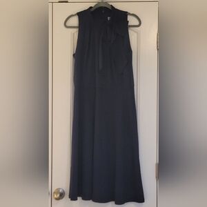 Shelby & Palmer Bow-Neck Fit and Flare Navy Sleeveless Dress